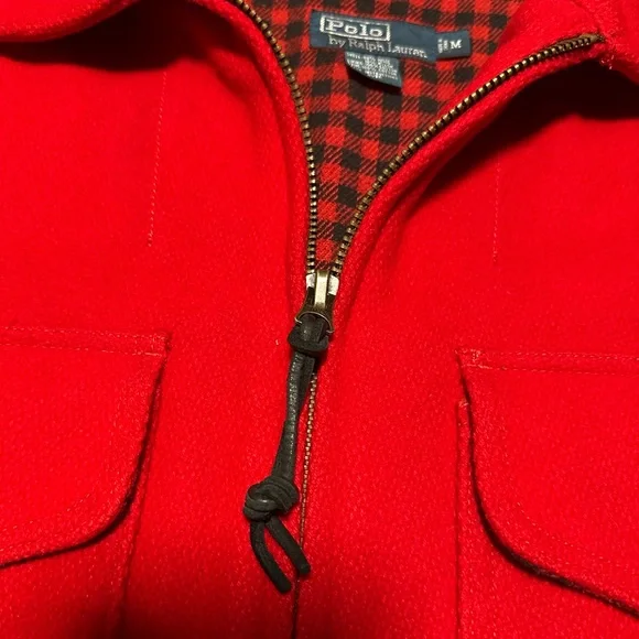 Vintage Polo Ralph Lauren Wool Mackinaw Cruiser Ski Togs Jacket Red Men’s Medium - Picture 11 of 12